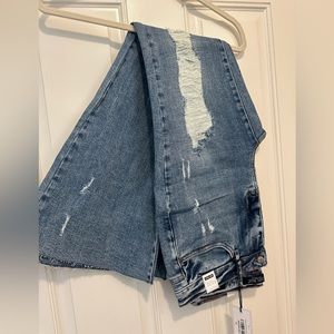 Judy Blue Women's Destroyed Tall Knee High Waist Flare Jeans Size 14W NWT Boho